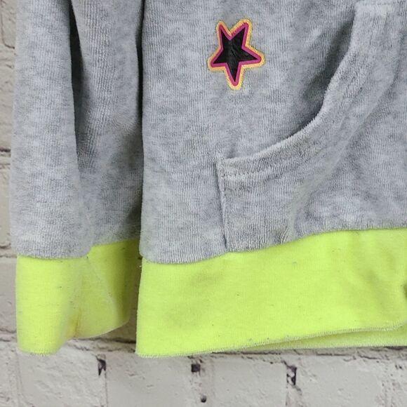 DC Super Hero Girls XS (4/5) Gray Plush Fleece Zip Front Hoodie Superman Batman - Picture 4 of 8